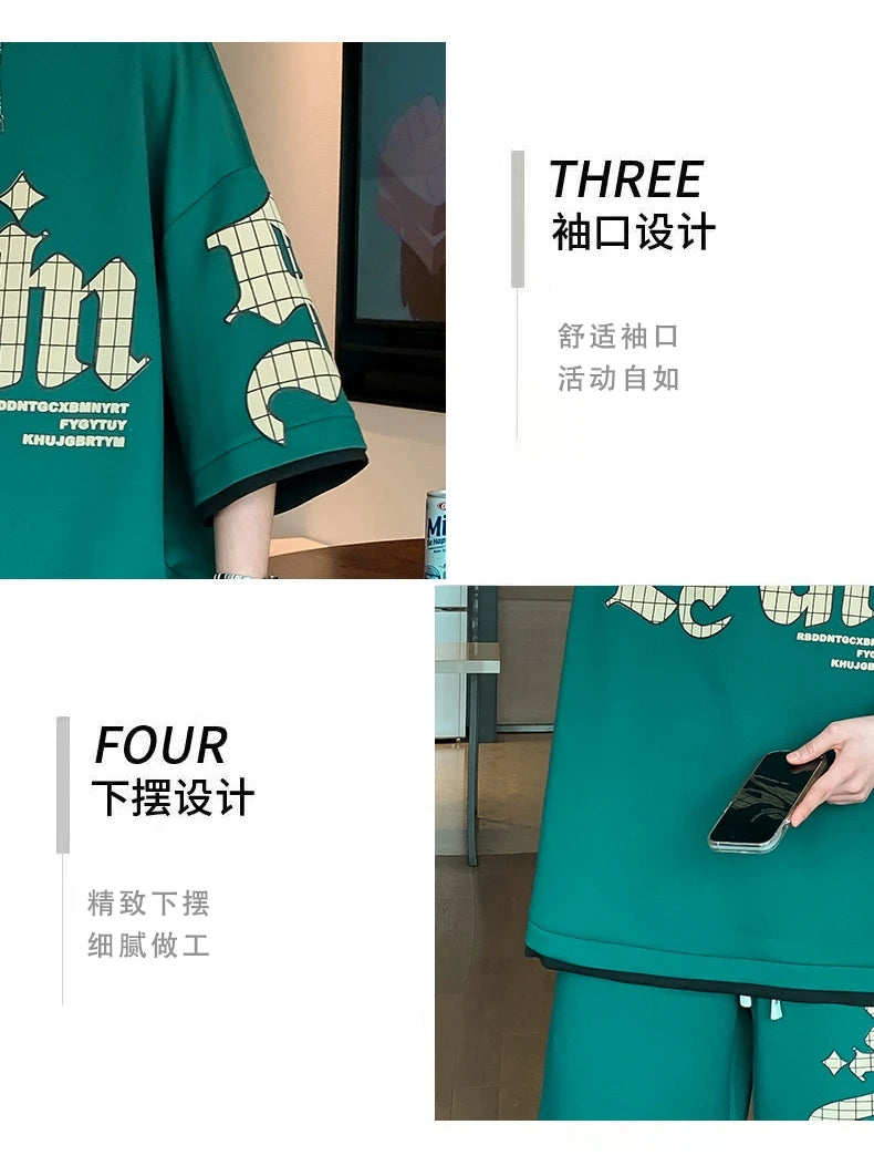 Youth Fashion Short Sleeve T-Shirt Shorts Summer Tracksuit