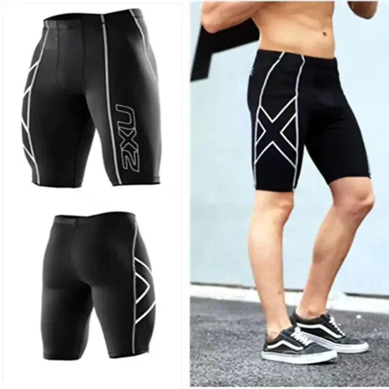 Sports leggings for men and women, fitness yoga, running, athletics, off-road, sweat wicking, quick drying five quarter pants