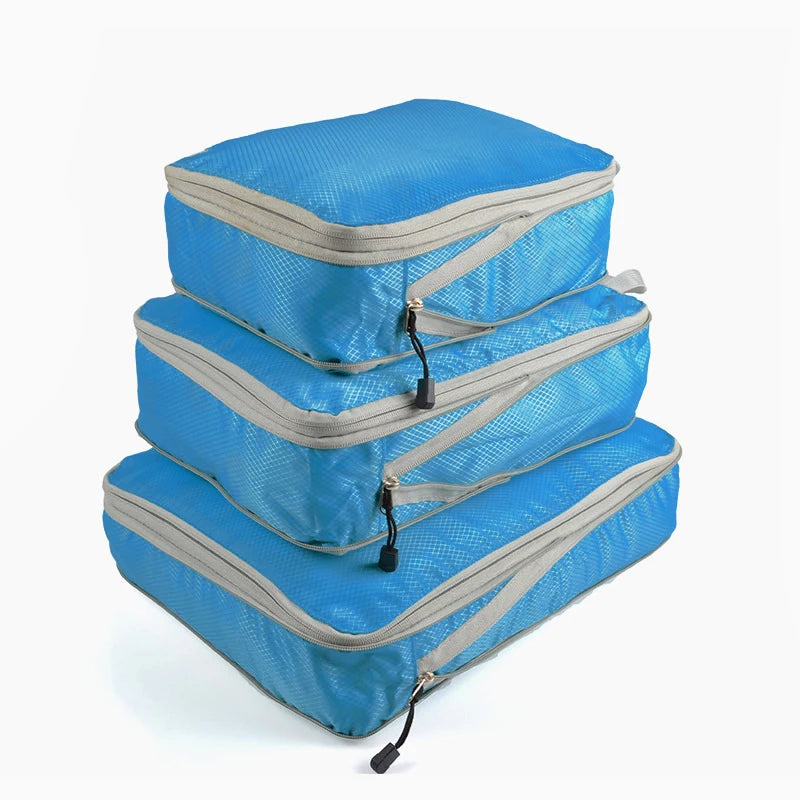 Travel Compression Packing Cubes Suitcase Luggage Organizer Set Zipper Foldable Storage Bag for Clothes Shoes Travel Accessories - AMULET RING STORE