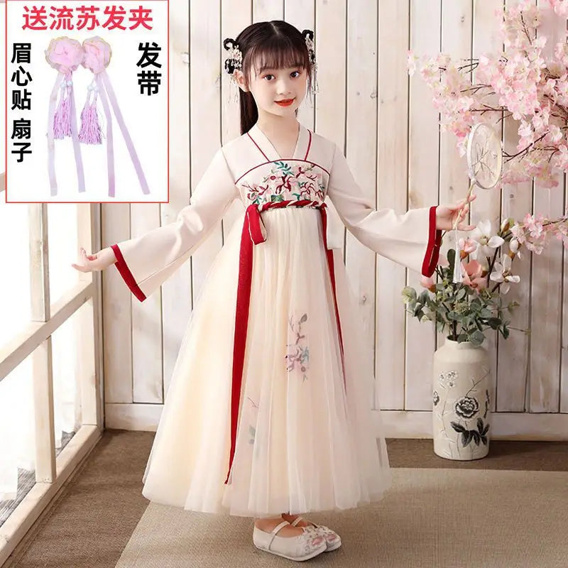 Summer Girls' Hanfu Dress Princess Costume Children's Dresses Kids Vintage Party Baby Girl Dress Cosplay Girls Clothes Vestidos