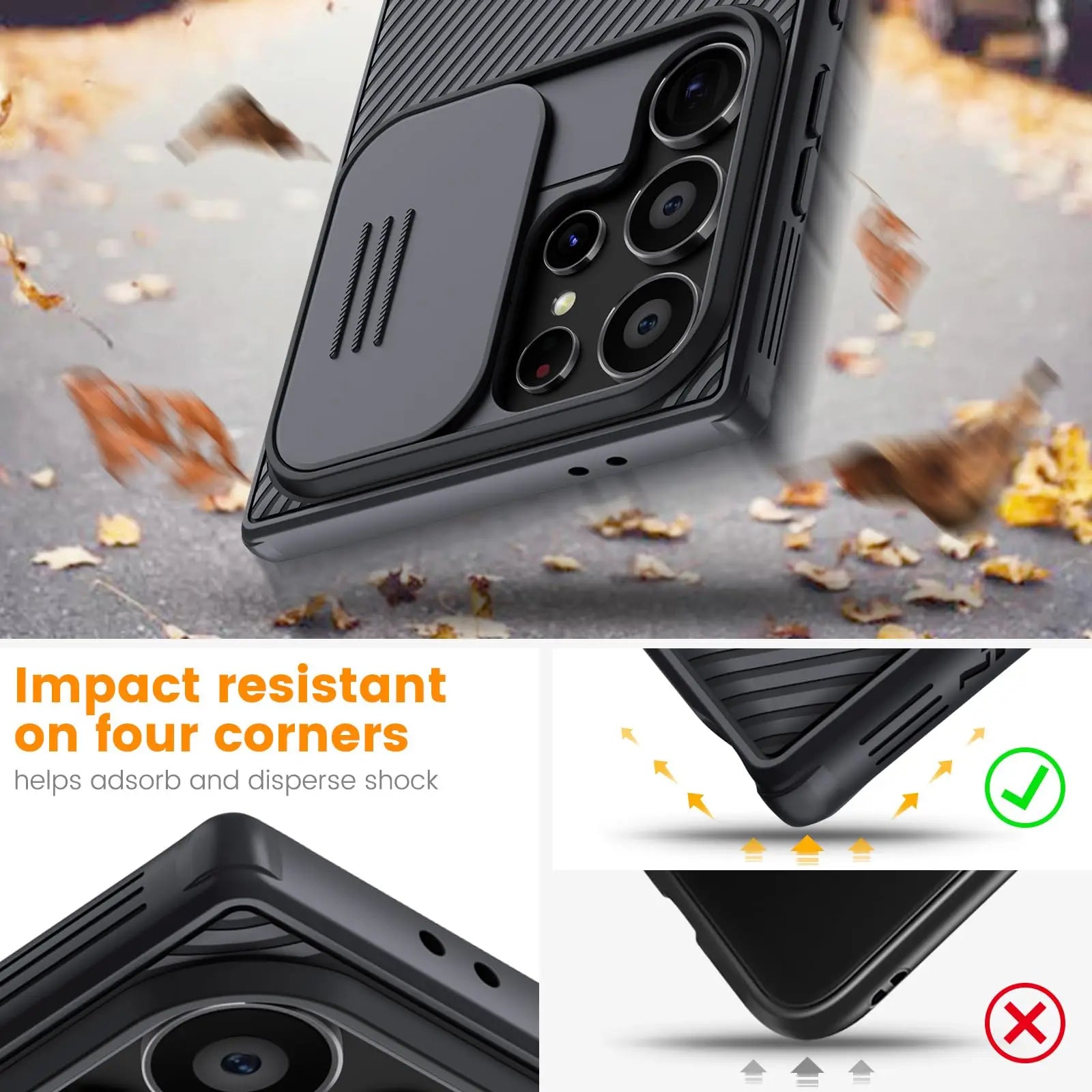 Nillkin Case For Samsung Galaxy S25 S24 S23 S22 Ultra Plus FE A55 A35 Slide Pro Camera Slim Rugged Phone Thin Shockproof Cover - AMULET RING STORE