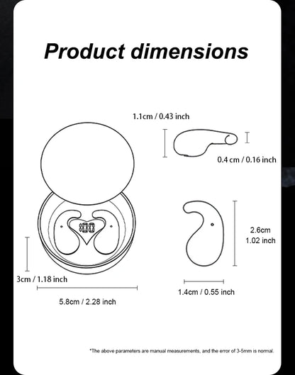 SK28 Ultra-thin Sleeping Headphones 5.4 Wireless Bluetooth Headset Invisible Earbuds Hidden In Ear Sports Earphones Waterproof