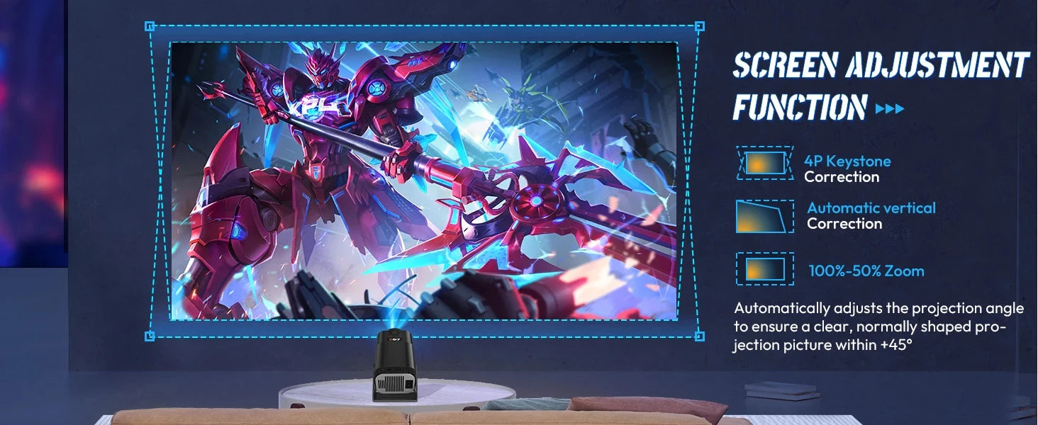 XGODY 12000LM Native 720P Portable Smart Projector Auto Keystone WIFI 6 Home Theater 4K Supported