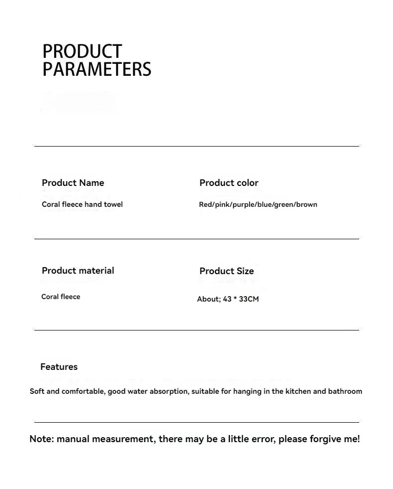 4pcs Coral Velvet Bathroom Supplies, Soft Hand Towel, Absorbent Cloth Dishcloths, Hanging Cloth, Kitchen Accessories - AMULET RING STORE