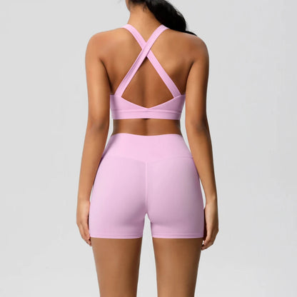 2PCS Yoga Set Nude Feeling Workout Sets Women Tracksuit Gym Push Up Fitness Running Workout Sportwear Sport Bra Leggings Suit