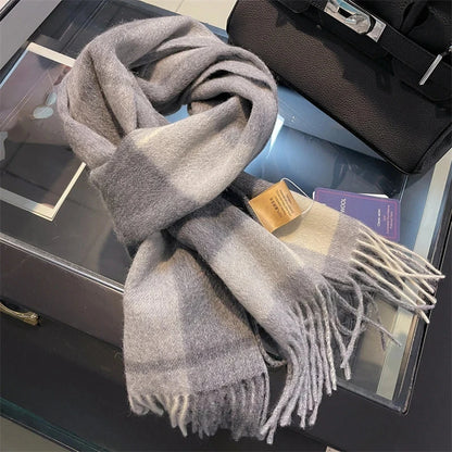100% Wool Winter Scarf for Women Long Warm Cashmere Scarves Hijab Solid Lady Shawl Wrap Female Pashmina Bandana Head Scarves