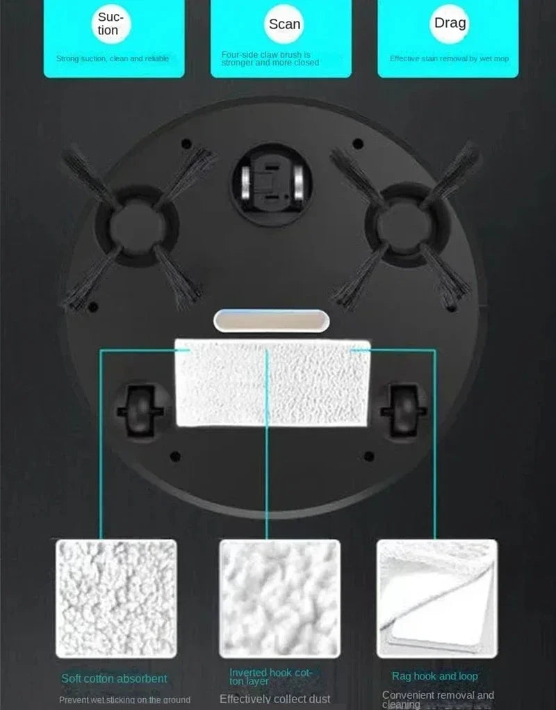 Xiaomi Smart Sweeping Robot Vacuum Cleaner 3-in-1 Charging Strong Power Sweeping Machine Wiping Floor Remove Dust Hair Pet Hair - AMULET RING STORE