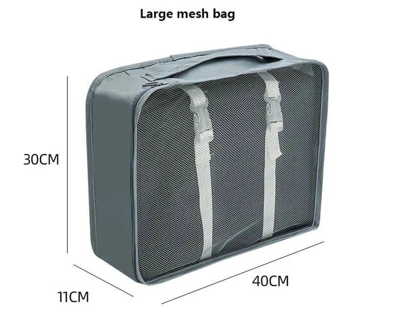 8/9/10/11 Pcs Set Travel Organizer Storage Bags Suitcase Packing Cubes Set Cases Portable Luggage Clothe Shoe Tidy Pouch Folding - AMULET RING STORE