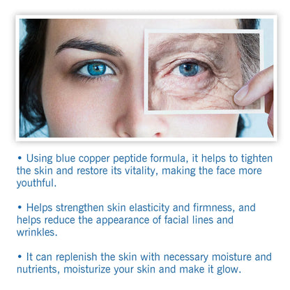 Hoygi Blue Copper Peptide Serum Anti Wrinkles Aging Rejuvenating Facial Lifting Moisturizing Brighten Skin Tone Skin Cosmetics - AMULET RING STORE