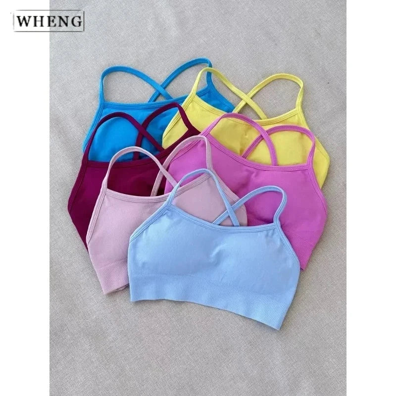 WHENG Peach Hip Lifting Suit Back Cross Sports Bra Shockproof Bra Quick Drying Shorts Set Gym Fitness Running Yoga Suit