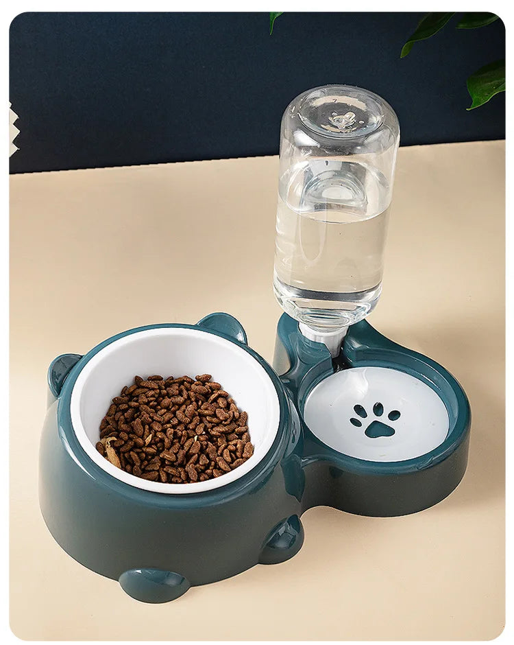 Cat Bowl 2-in-1 Drinking Water Dog Food Pot Water Bowl Rice Pot Pet Supplies Cat Bowl Pet Drinking Water Feeding Integration - AMULET RING STORE