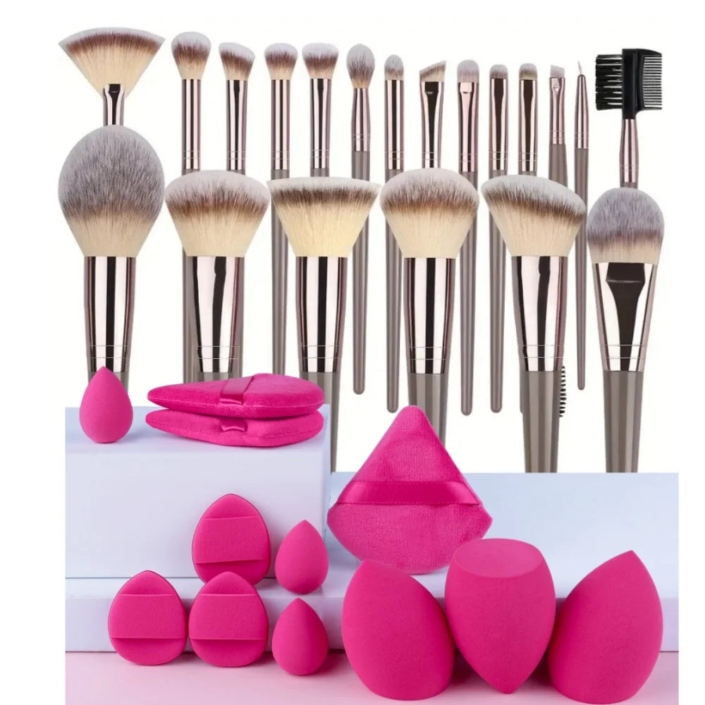 3-20PCS Makeup Brushes Set Eyeshadow Fluffy Foundation Concealer Blush Highlighter Storage Box Female Cosmetics Beauty Tools - AMULET RING STORE