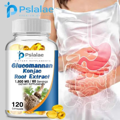 Glucomannan Capsules - Promote Gastrointestinal Health, Supports Healthy Weight Management, Fat Burner, Appetite Suppression