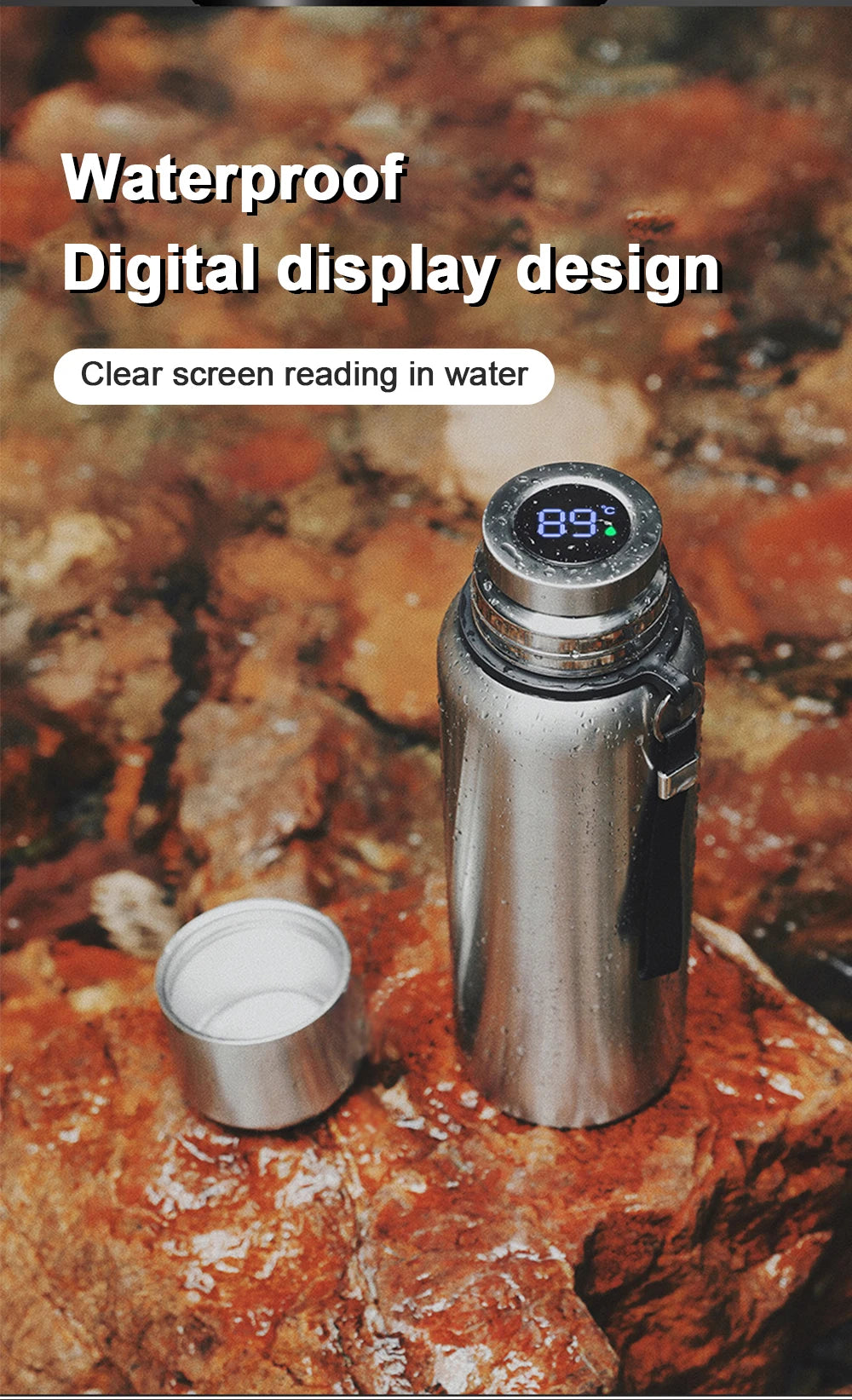 600-1500ml 316 Stainless Steel Thermos Bottle LED Temperature Display Thermal Mug Vacuum Flask Water Bottle For Outdoor Camping - AMULET RING STORE