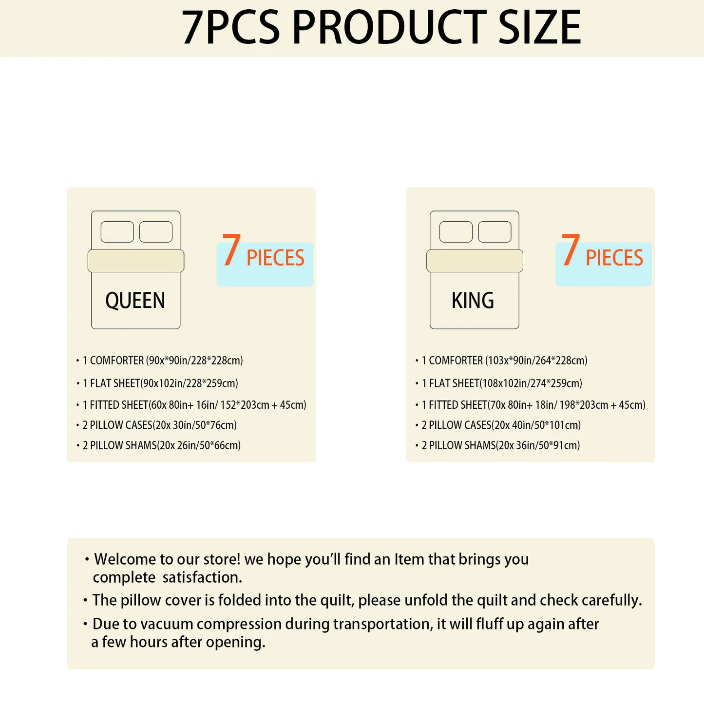 7-Pcs floral print comforter set, soft and comfortable, bedding set, room decoration, suitable for all seasons