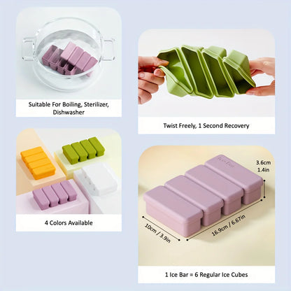 1/4pcs Silicone Ice Cube Trays Easy to Demould BPA-Free Ice Cream Mold for Chilling Drinks Smoothies Summer Kitchen Essential - AMULET RING STORE