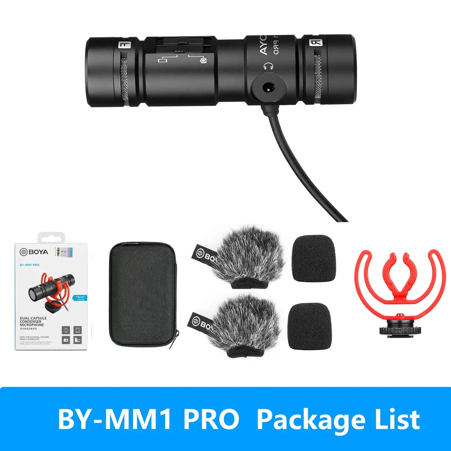 BOYA BY-MM1 Professional Cardioid Shotgun Microphone for iPhone Android Smartphone PC Canon Nikon DSLR Camera Recording Vlog