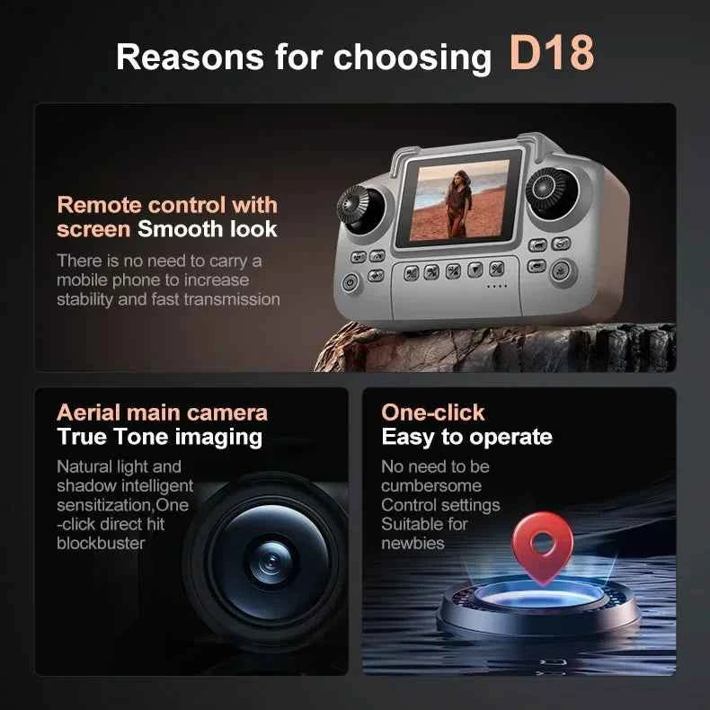 Lenovo D18 Drone 8K Aerial HD Dual Camera Photography Intelligent Obstacle Avoidance Brushless Motor 5G WIFI GPS Return VR Drone