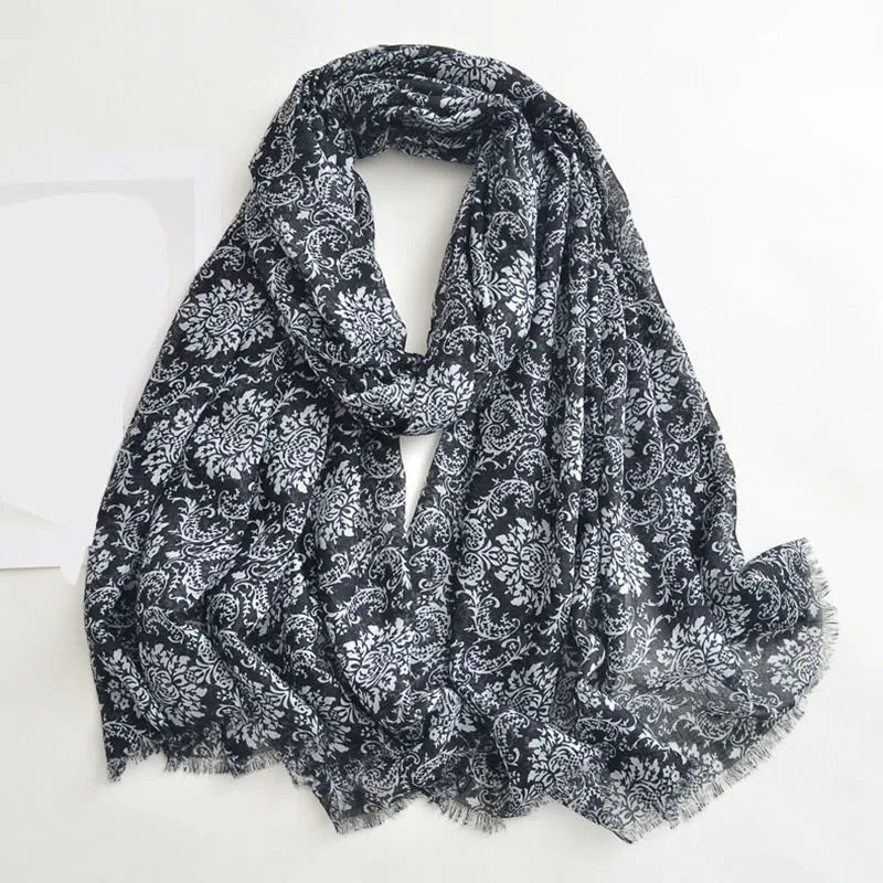 Luxury Brand Scarf For Woman Soft Cotton Shawl Wrap Tassel Viscose Muslim Woman Hijab Boho Beach Towel Female Bandana Headscarf - AMULET RING STORE