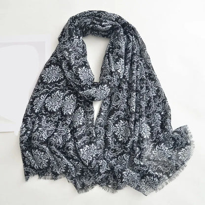 Luxury Brand Scarf For Woman Soft Cotton Shawl Wrap Tassel Viscose Muslim Woman Hijab Boho Beach Towel Female Bandana Headscarf - AMULET RING STORE