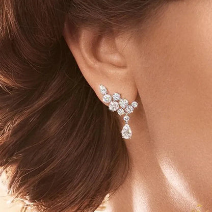 CAOSHI Graceful Luxury Pendant Earrings for Women Fashion Lady Wedding Ceremony Accessories with Dazzling Zirconia Chic Jewelry - AMULET RING STORE