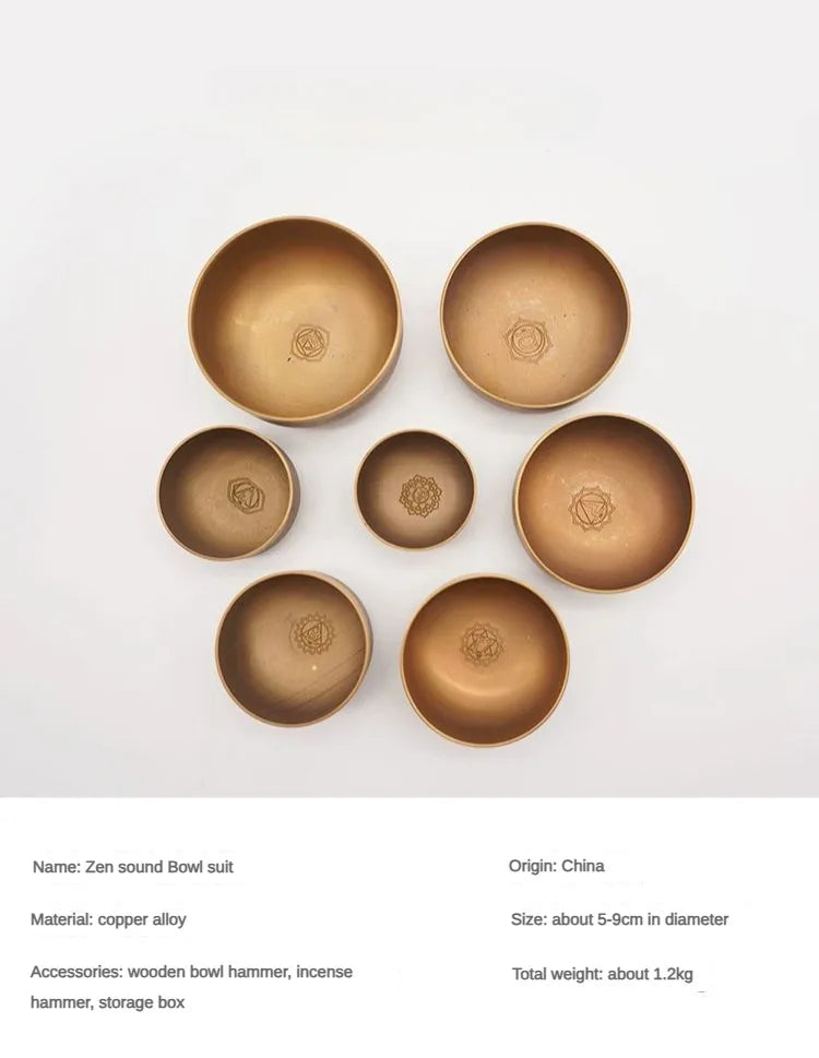 Singing Bowl Meditation Accessories Therapeutic Original Buddha Tibetan Bowls Sound Therapy Musical Percussion Instruments - AMULET RING STORE