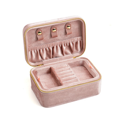 TAIMY Personalized Velvet Jewelry Box Double Layer Design High Capacity Travel Ring Necklace Earrings Jewellery Organizer - AMULET RING STORE