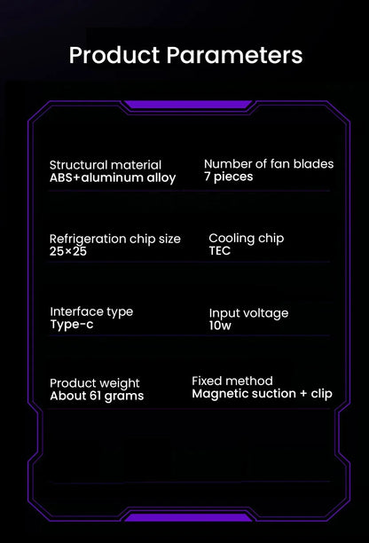Mobile Phone Semiconductor Cooler "6"Shaped Semiconductor Cooling Fan Radiator for IOS Android SL33 Back-clip Magnetic Heat Sink