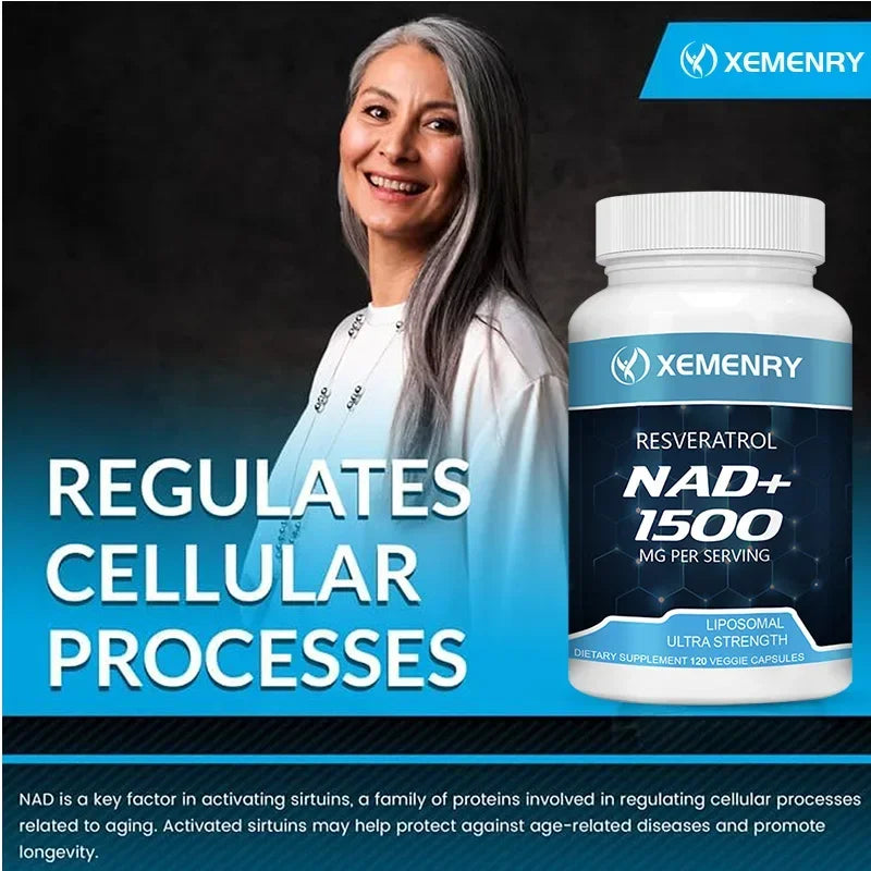 NAD + Resveratrol - Anti aging, Boost Energy, Promotes Cell Repair and Skin Health - AMULET RING STORE