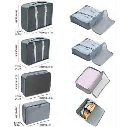 8/9/10/11 Pcs Set Travel Organizer Storage Bags Suitcase Packing Cubes Set Cases Portable Luggage Clothe Shoe Tidy Pouch Folding - AMULET RING STORE