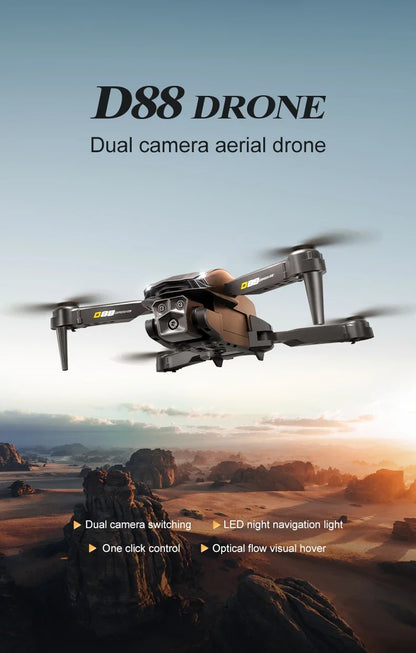 Xiaomi D88 Drone HD Dual Camera 3 Battery Professional Aerial Photography Optical Flow Hovering Gesture Shooting Folding Drone