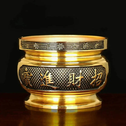 Metal incense burner Buddha tool Backflow fragrance Censer Buddhist Hall pray church tea light burner the god of wealth - AMULET RING STORE