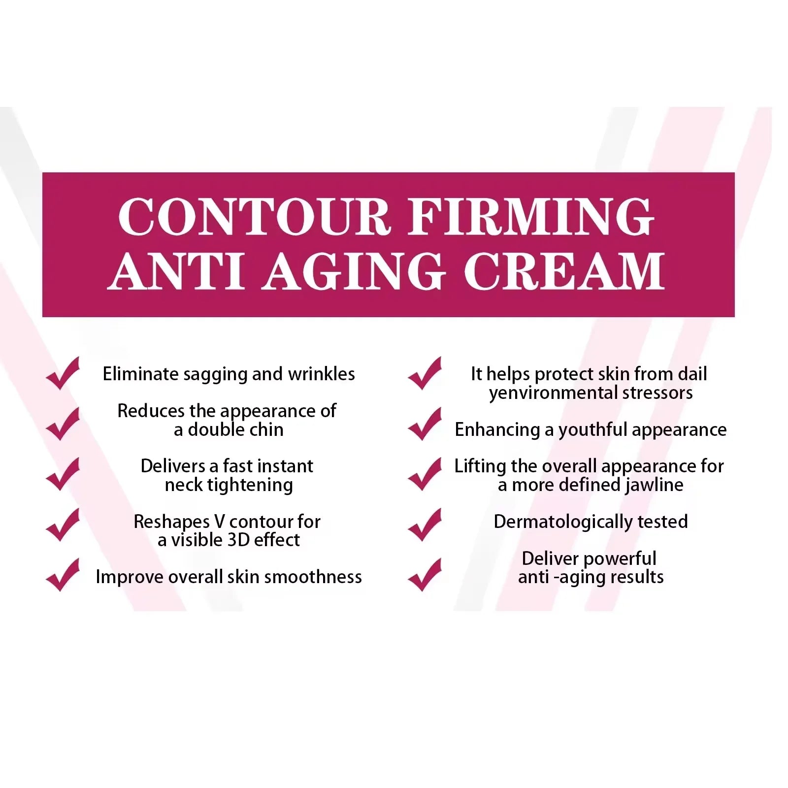 V-Shaped Face Cream Lift Firm Tighten Remove Double Chins To Create A Small V Slim-ming Face Anti Agin-g Beauty Massage Products - AMULET RING STORE