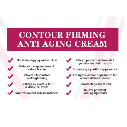V-Shaped Face Cream Lift Firm Tighten Remove Double Chins To Create A Small V Slim-ming Face Anti Agin-g Beauty Massage Products - AMULET RING STORE