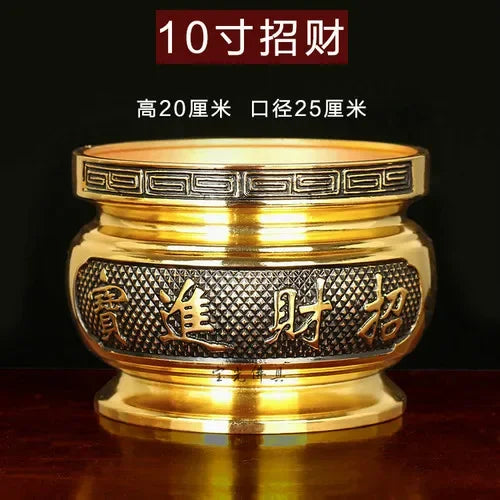 Metal incense burner Buddha tool Backflow fragrance Censer Buddhist Hall pray church tea light burner the god of wealth - AMULET RING STORE