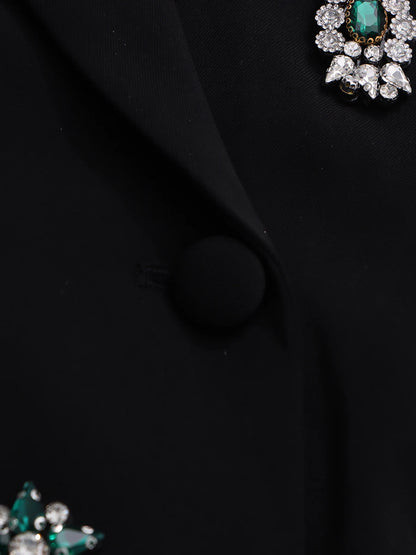 TWOTWINSTYLE Solid Loose Spliced Bead Luxurious Blazers for Women Lapel Long Sleeves Nobility Blazer Female Autumn Fashion New