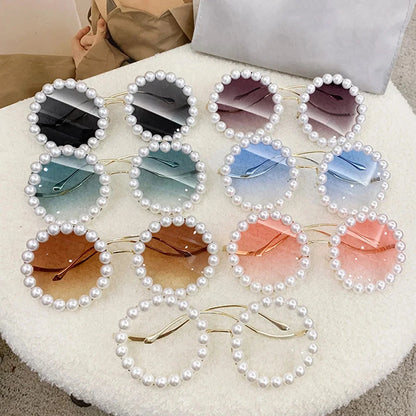 Pearls Decorative Sunglasses Women Luxury Fashion Trend Sun Glasses Gradient Color Lenses UV Protection Eyewear Fast Shipping