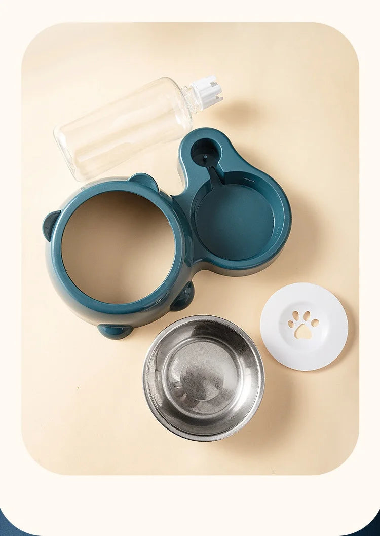 Cat Bowl 2-in-1 Drinking Water Dog Food Pot Water Bowl Rice Pot Pet Supplies Cat Bowl Pet Drinking Water Feeding Integration - AMULET RING STORE