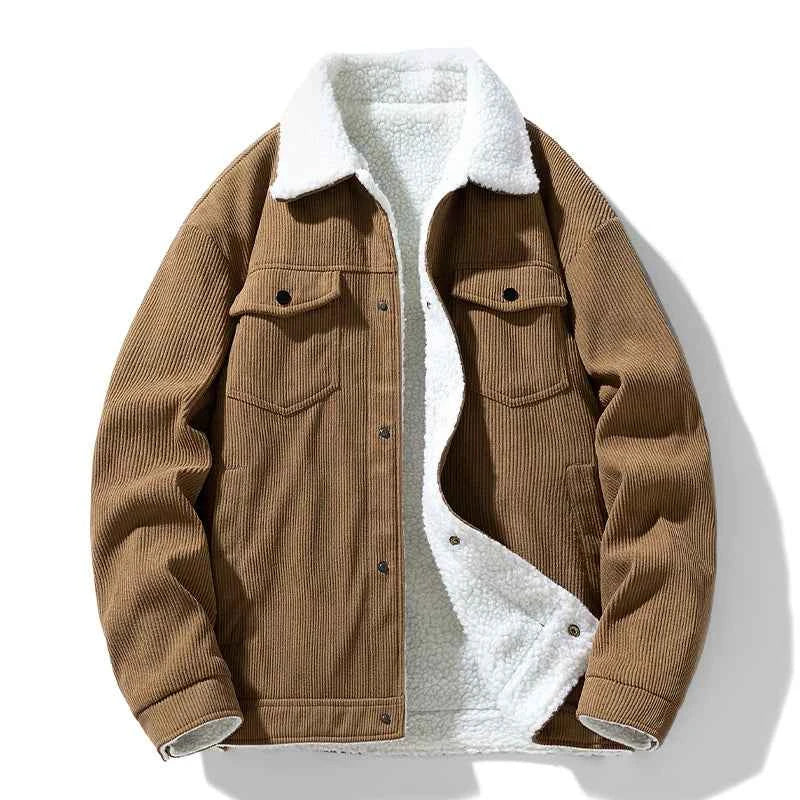Men's Jackets and Coats Fashion Warm Corduroy Thick Coats 2024 Winter Fashion Men's Coats Down Jackets Men's Cotton Clothing
