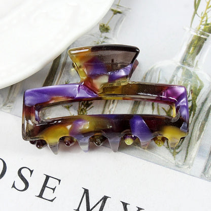 Mini Women's Hair Clips Colorful Geometric Hollow Crab Claw Clip Acetate Leopard Print Fashion Girls Hairpin Hair Accessories - AMULET RING STORE