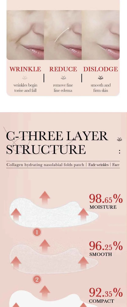 Collagen Firming Laugh Lines Patches Instant Wrinkle Remover Fade Fine Lines Facial Mask Anti-aging Brighten Repair Skin Care