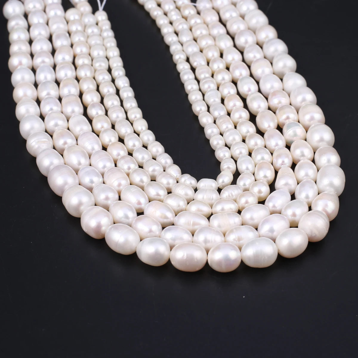 Natural Freshwater Pearl Beads Rice Round Shape Isolation Loose Beaded for Jewelry Making DIY Bracelet Necklace Accessories Gift - AMULET RING STORE