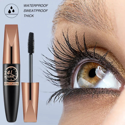 5D Waterproof Mascara Lengthens Eyelashes Extension Black Silk Fiber Mascara Female Makeup Cosmetic Waterproof Mascara - AMULET RING STORE