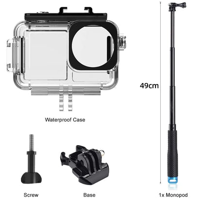 For DJI Osmo Action 4 Waterproof Case 40M Deep Diving Underwater Housing Shell for DJI Osmo Action 4 3 Action Camera Accessories - AMULET RING STORE
