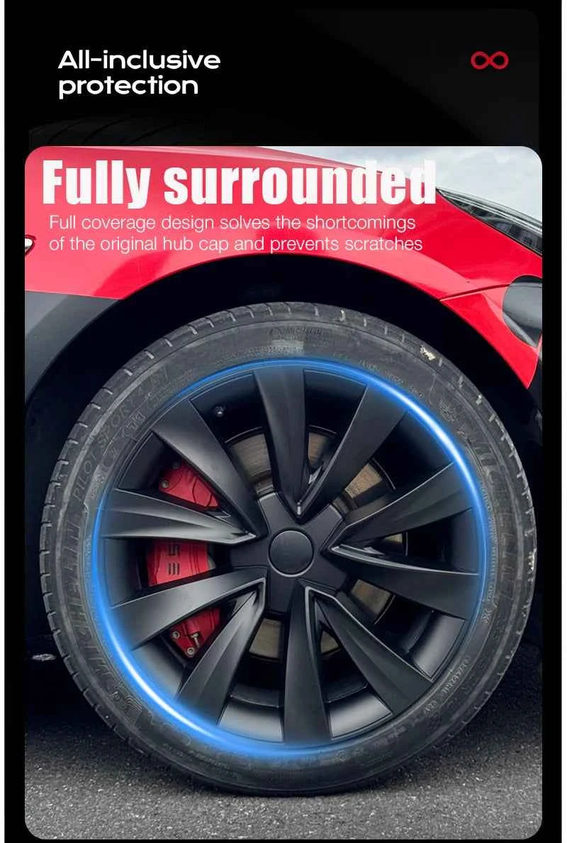 4PCS Wheel Cover 18 Inch for Tesla Model 3 Aero HubCap Performance Replacement Wheels 2018-2023 Full Rim Car Accessories 2022