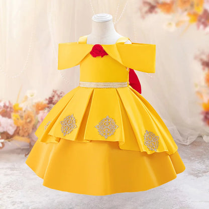 Princess Dress For Toddler Little Girl Luxurious Bow Gown Kids Birthday Party Clothes Halloween Carnival Children Princess Dress