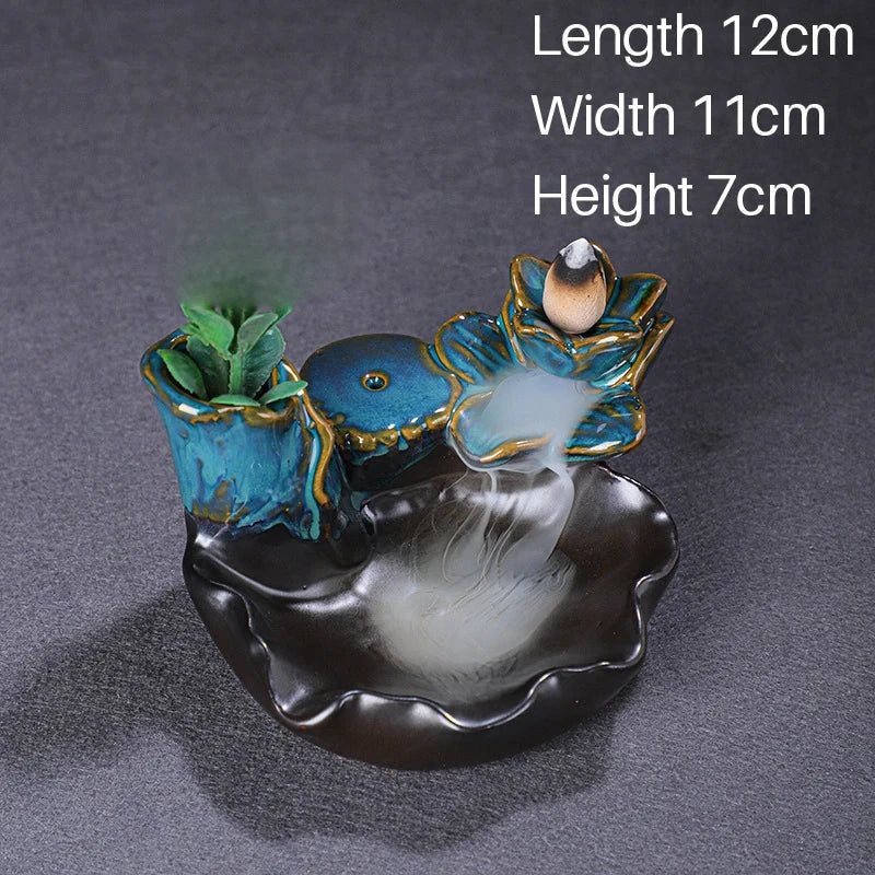 Backflow Incense Furnace, Aromatherapy Furnace, Hydroponic Cultivation of Green Plants, Home Religious Articles, Decor Line - AMULET RING STORE
