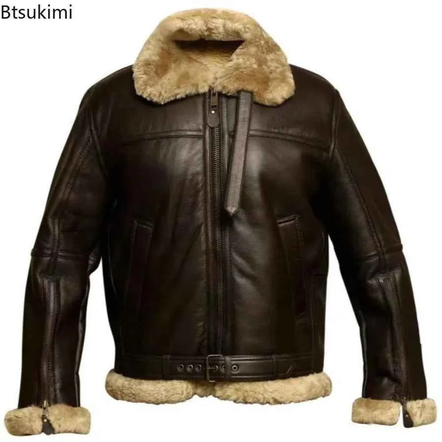 Winter Leather Jackets for Men Fashion Plush Lining Warm Comfortable High Quality Leather Coats Men's Luxury Motorcycle Jackets