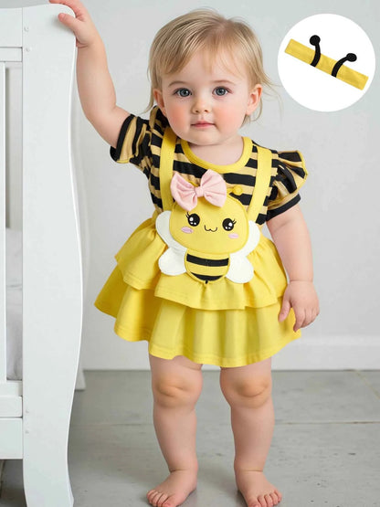 Baby Girl Summer Outfit Sleeveless Floral Print Ruffle Romper with Matching Headband and Sandals Set for Newborns