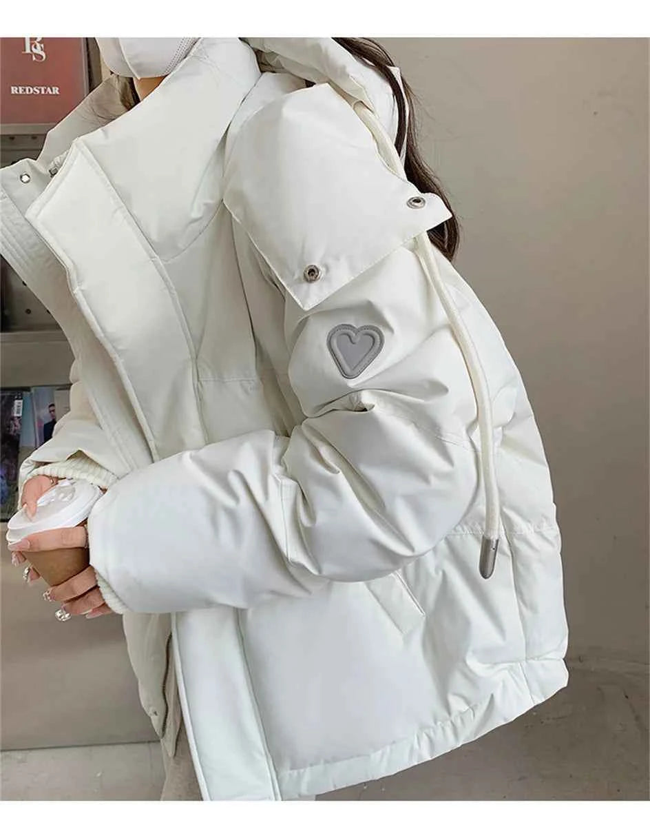 Women's Winter Warm Padded Jacket Coat 2025 New Down Cotton Hooded Solid Thick Parka Waterproof Puffy Korean Fashion Outdoor